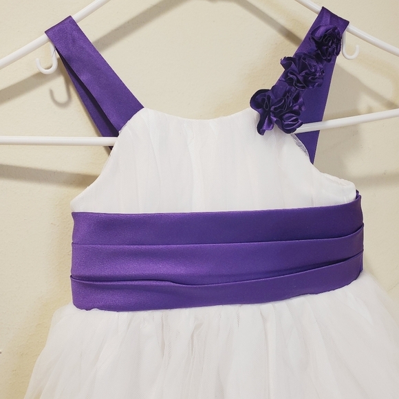 Alfred Angelo Ivory and Purple baby girl Tule Formal dress fits 18M - Picture 3 of 9